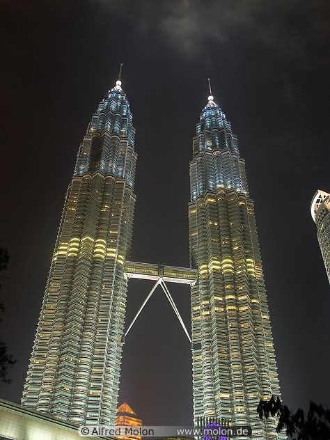 Beautiful View Of Petronas Twin Towers At Night