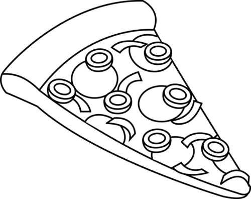 Best Black And White Pizza Tattoo Stencil