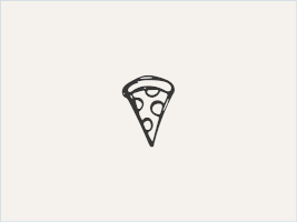 Black And White Outline Pizza Piece Tattoo Stencil