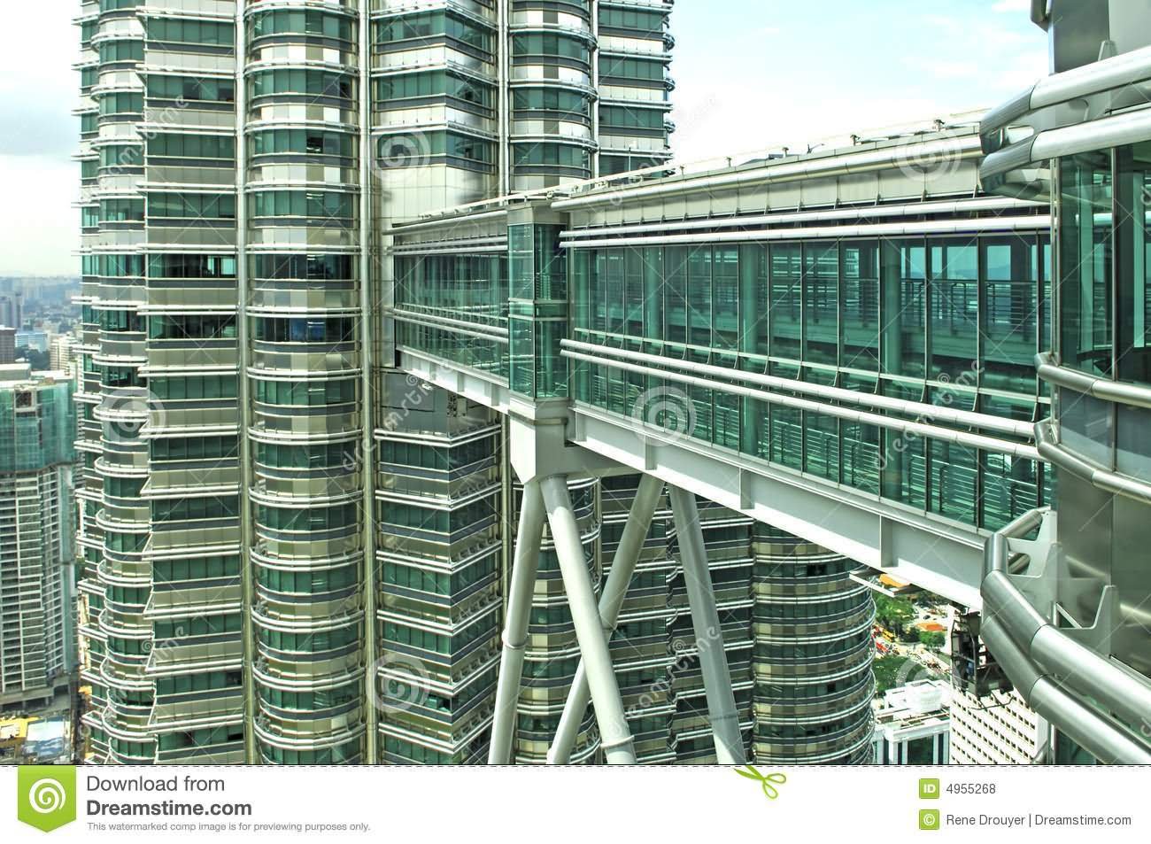 Closeup Of Bridge Between Petronas Towers