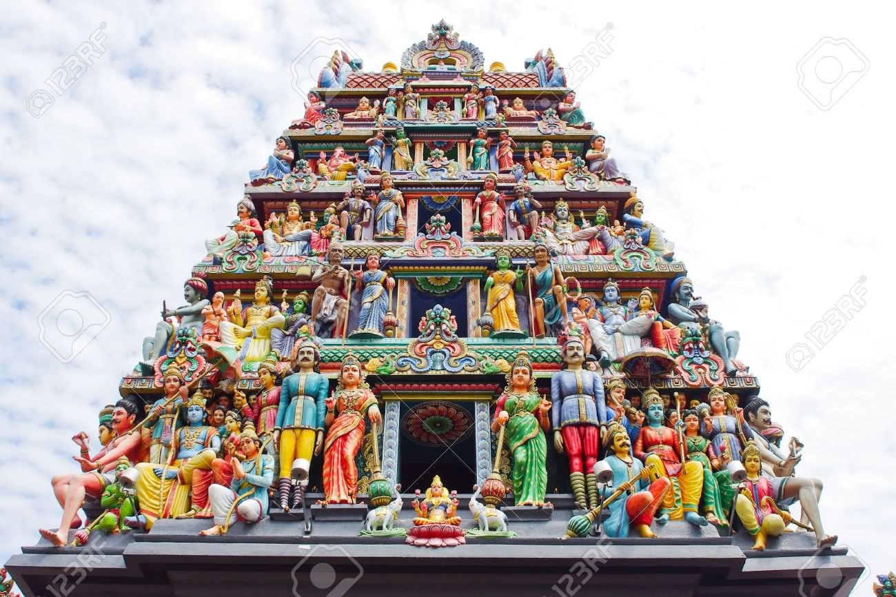 Closeup Of Sri Mariamman Temple, Singapore