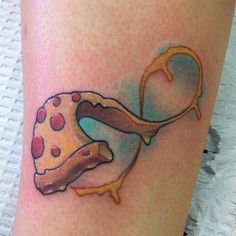 Cool Infinity Pizza Slice Tattoo Design