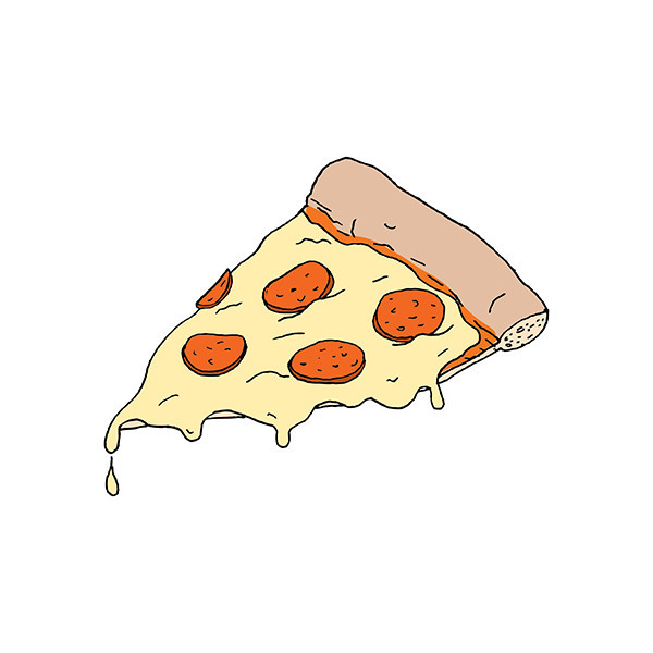 Cool Pizza Piece Tattoo Design