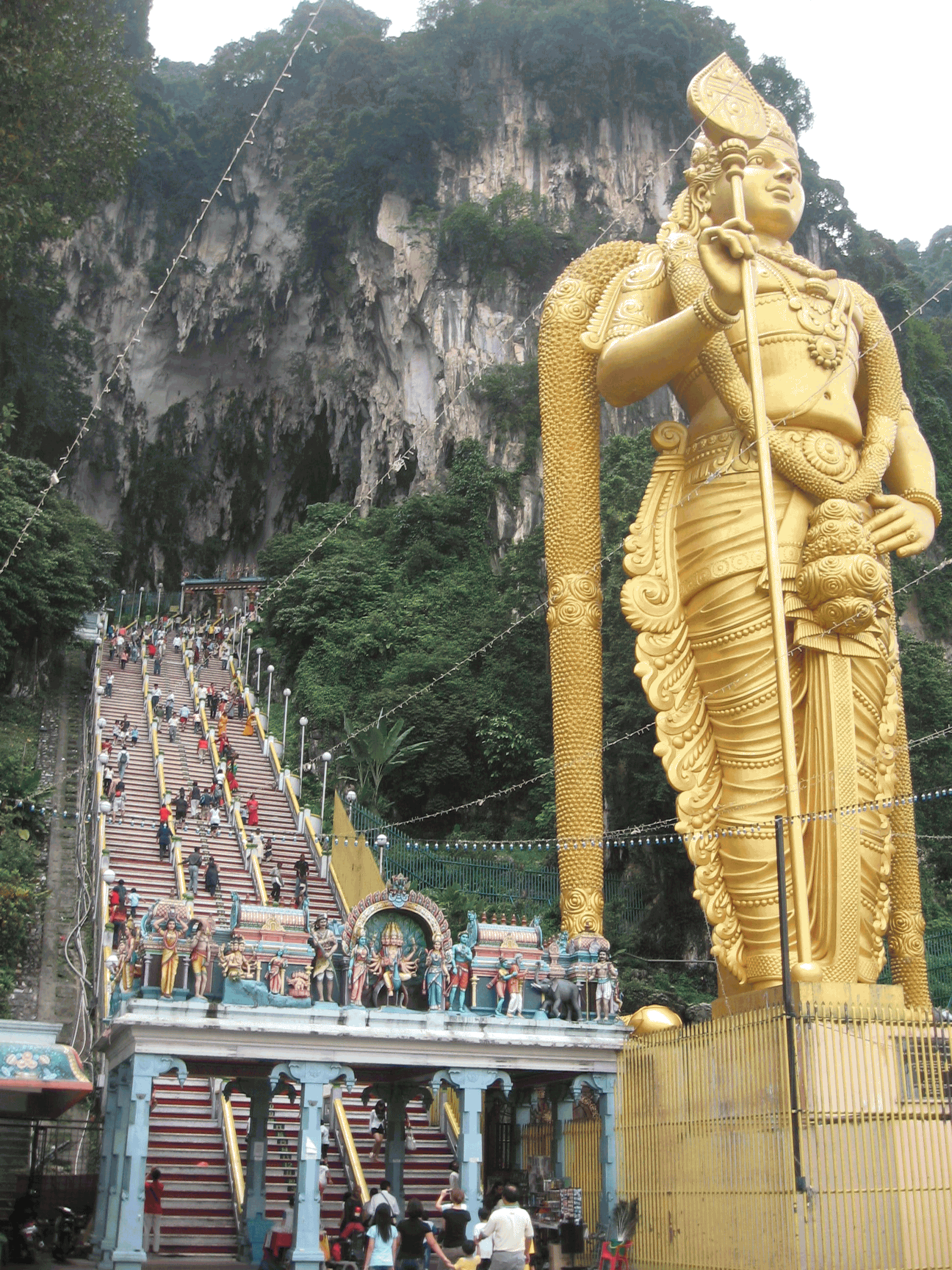 Entrance To Batu Caves With Murugan Statue