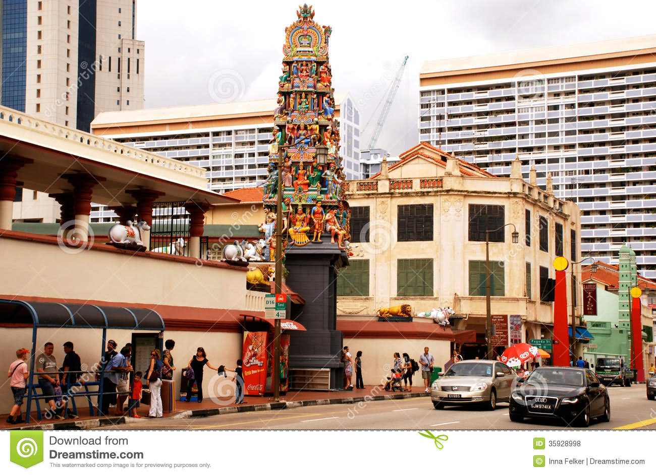 Exterior View Of Sri Mariamman Temple, Singapore