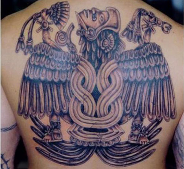 Full Back Aztec Tribal Mexican Tattoo