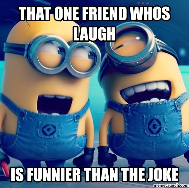 Funny Laugh Meme Minions Image.