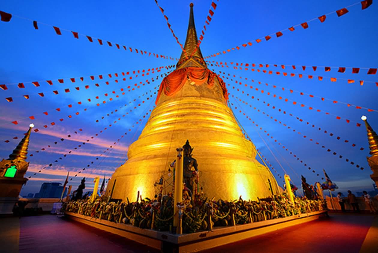 Gilded Stupa At Wat Saket