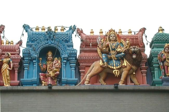 Goddess Durga Scluptures In Sri Mariamman Temple, Singapore