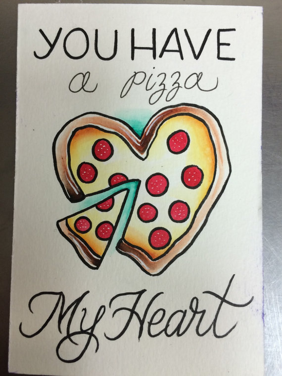 Heart Pizza Tattoo Design