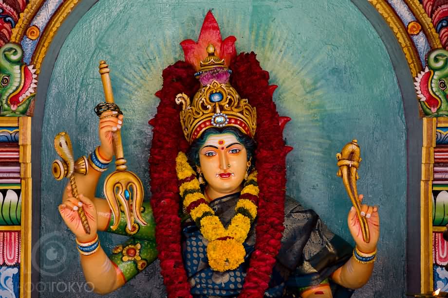 Hindu Goddess Sclupture Inside Sri Mariamman Temple