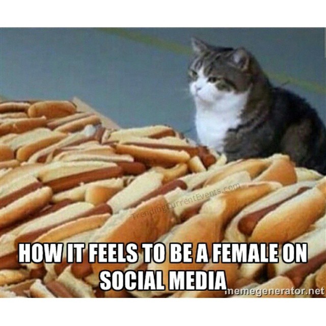 How It Feels To Be A Female On Social Media Funny Laugh Meme Image
