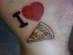 I Love Pizza Tattoo Design