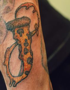 Infinity Pizza Slice Tattoo Design For Half Sleeve