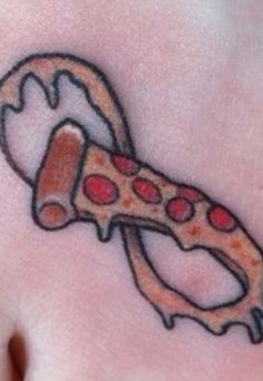 Infinity Pizza Slice Tattoo Design
