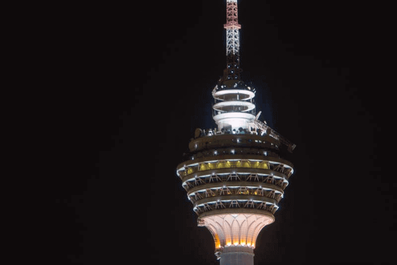 KL Tower Top View At Night