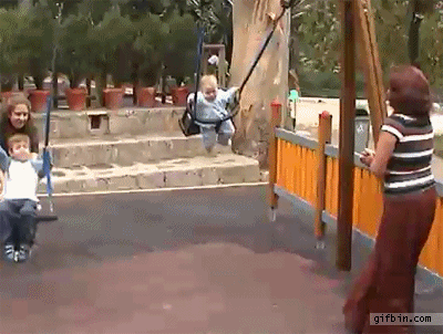 Kid Fall From Swing Funny Gif