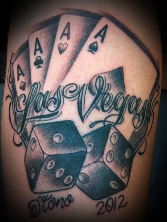 Las Vegas Gambling Tattoo On Sleeve