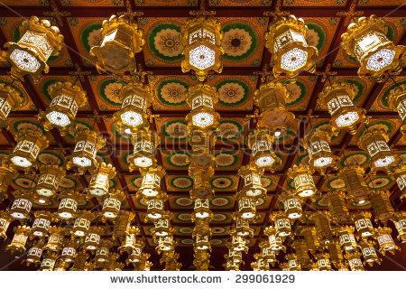 Lighting Lamps Hanging With Roof Inside  Buddha Tooth Relic Temple