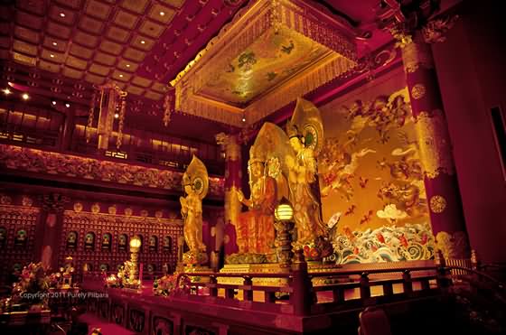 Lord Buddha Holy Statue Inside Buddha Tooth Relic Temple