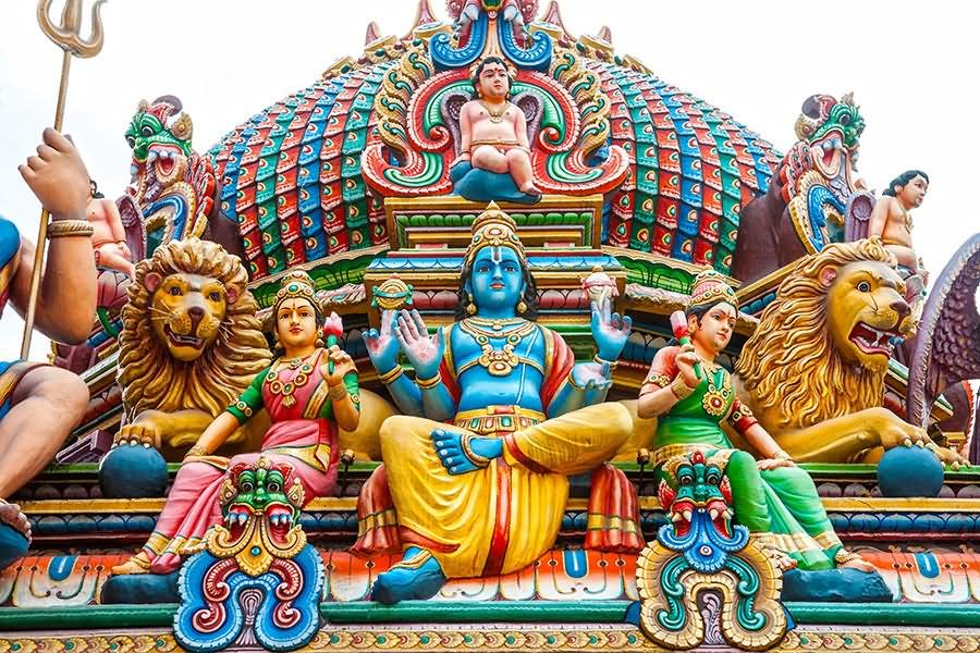 Lord Vishnu Sculptures In Sri Mariamman Temple