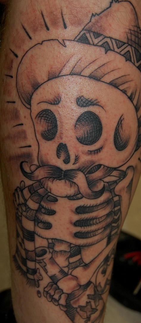 Mexican Skeleton Tattoo On Arm Sleeve