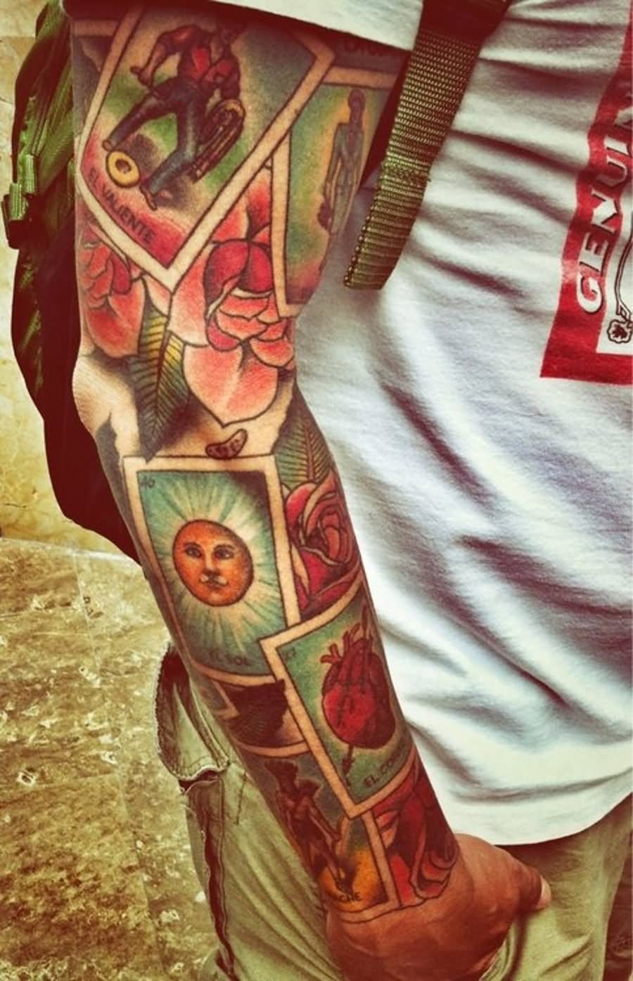 Mexican Sun Symbole Tattoo On Right Sleeve