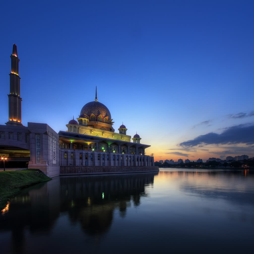 Night View Of Putra Mosque, Malasyia