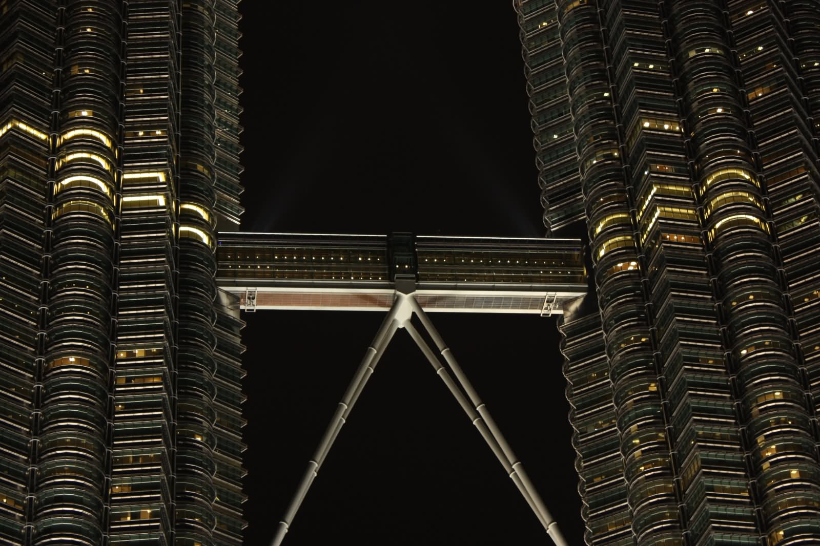 Petronas Towers Sky Bridge At Night