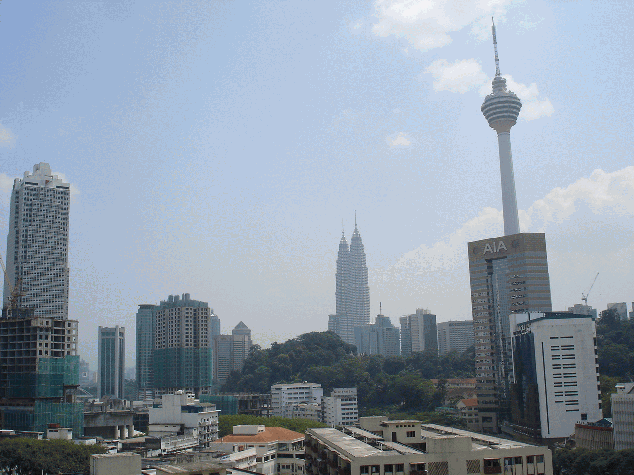 Petronas Twin Towers And Kuala Lumpur Tower View