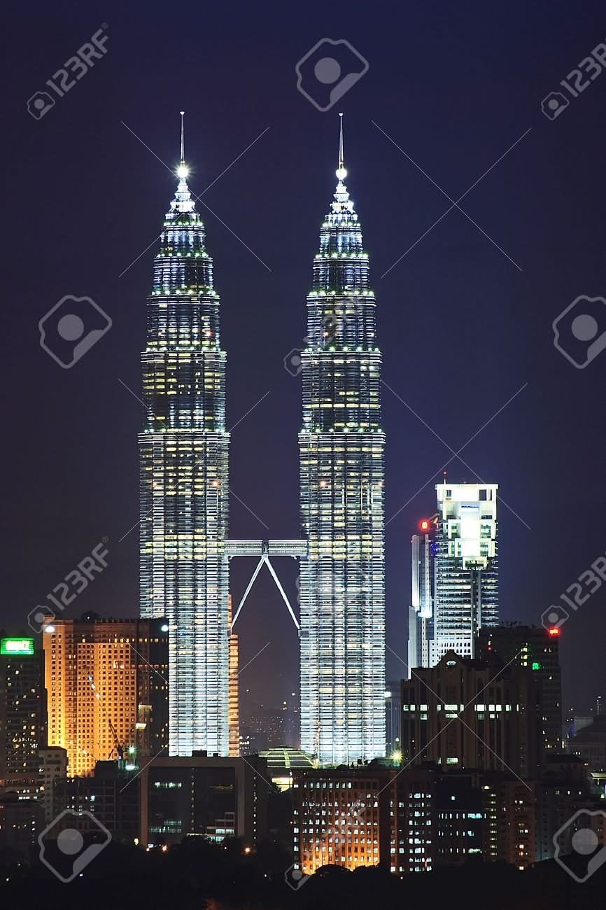 Petronas Twin Towers Night Scene