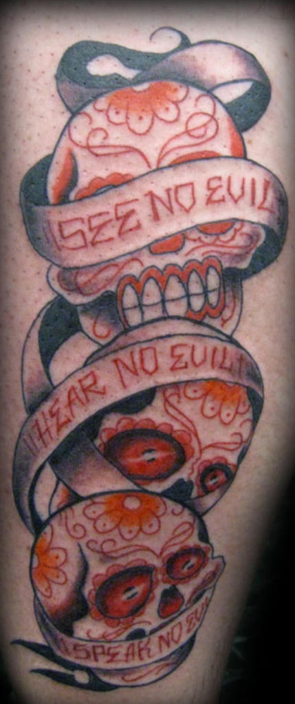 See No Evil Hear No Evil Mexican Tattoo