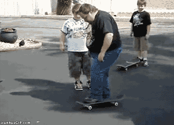 Skater Fat Man Funny Fall Gif For Whatsapp