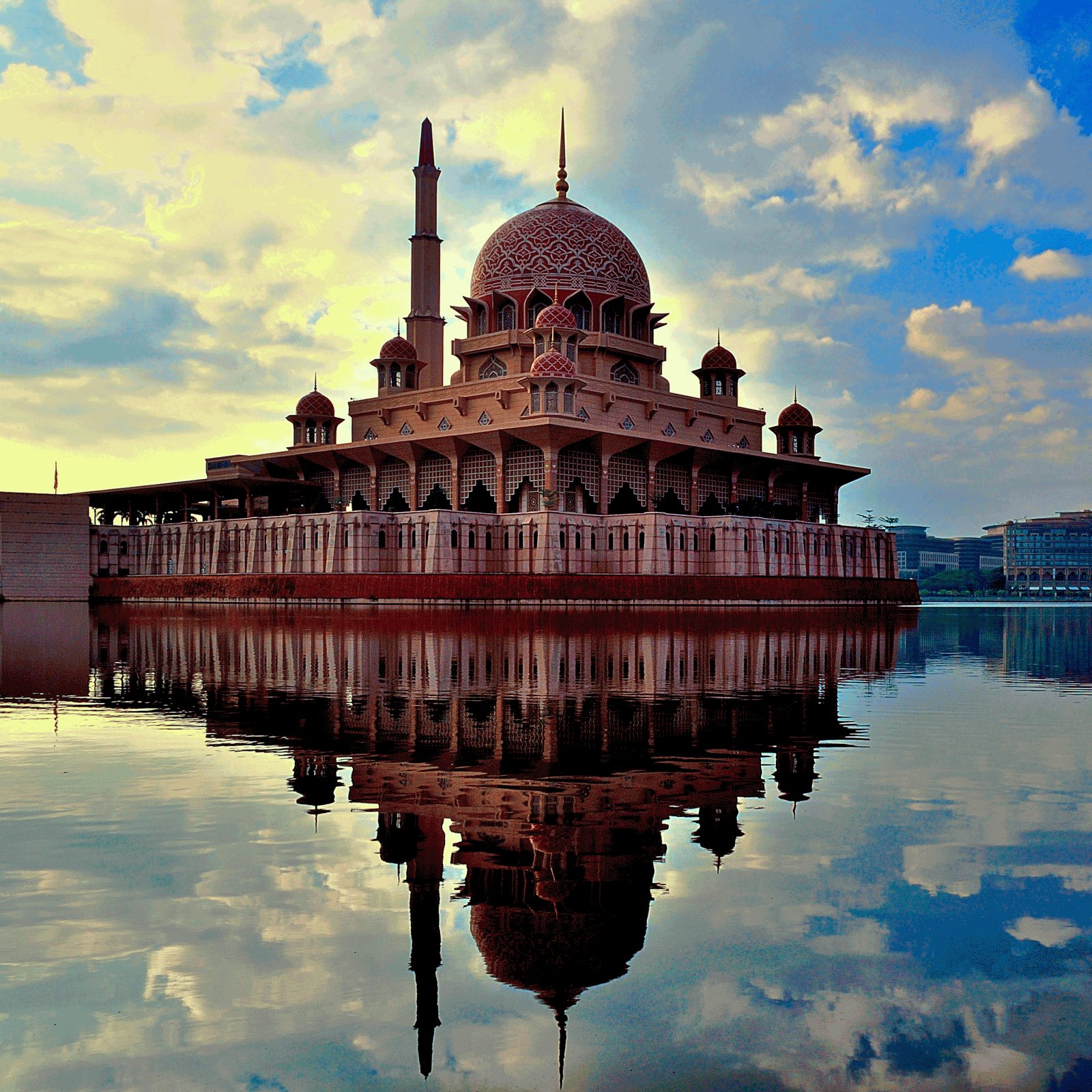 Sunset View Of Putra Mosque In Putrajaya, Malaysia