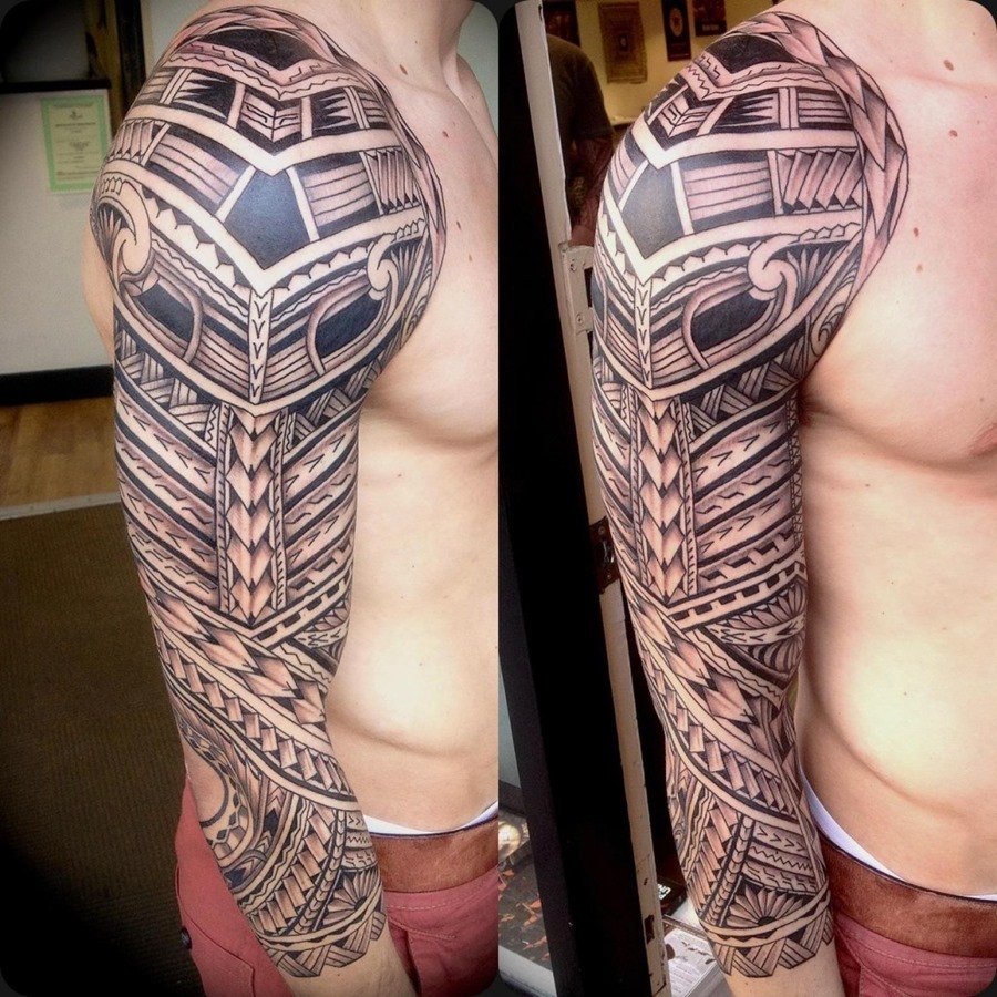 Tribal Mexican Tattoo On Man Right Arm