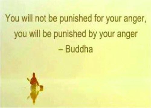 You will not be punished for your anger; you will be punished by your anger.