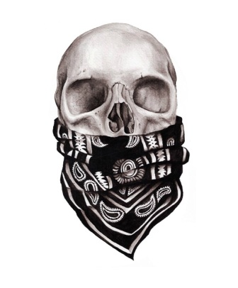 3D Gangster Skull Tattoo Design