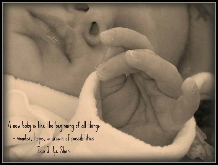 A new baby is like the beginning of all things Wonder Hope a dream of possibilities.  4