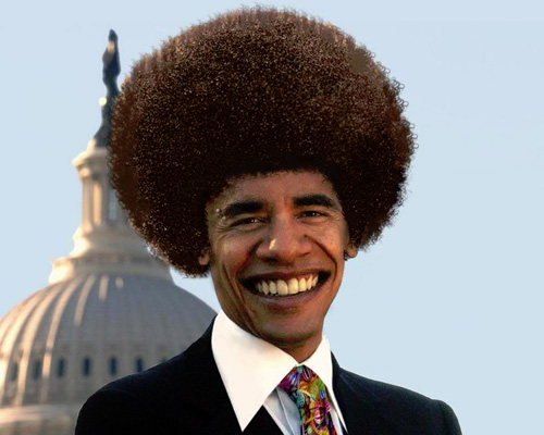 African Hairstyle With Obama Smiley Face Funny Picture