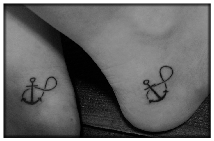 Anchor Infinity Friendship Tattoos On Heel