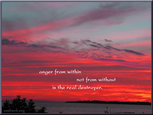 Anger from within not from without is the real destroyer.