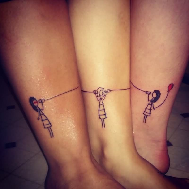Beautiful Friendship Tattoos On Legs
