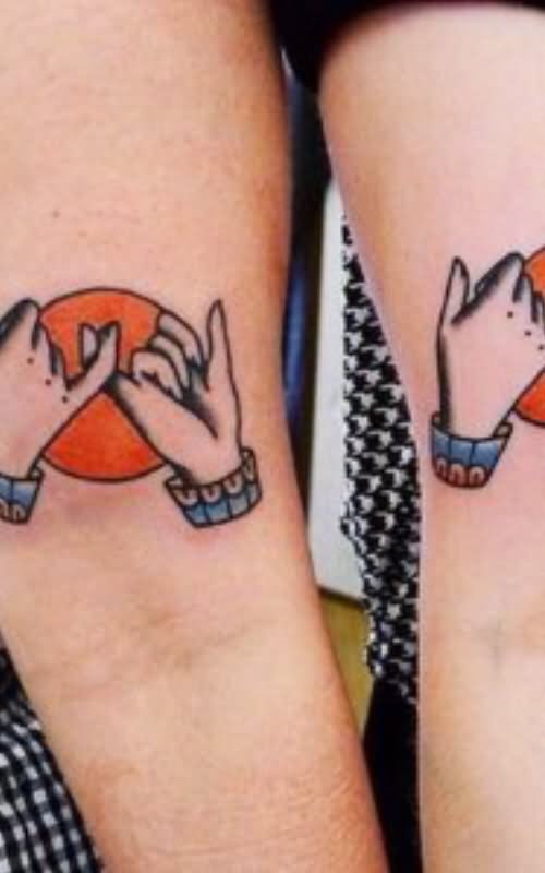 Best Friends Symbol Tattoos On Arm