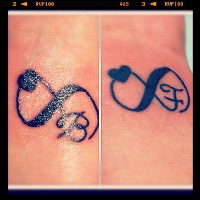 Black Ink Infinity Friendship Tattoos Image