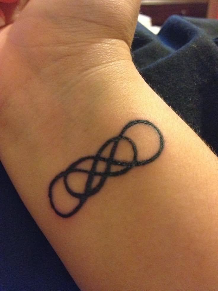 Black Ink Infinity Friendship Tattoos On Wrists