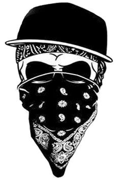 Black Mexican Gangster Skull Tattoo Stencil