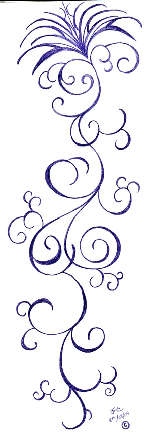 Classic Purple Vine Tattoo Design By Jessi