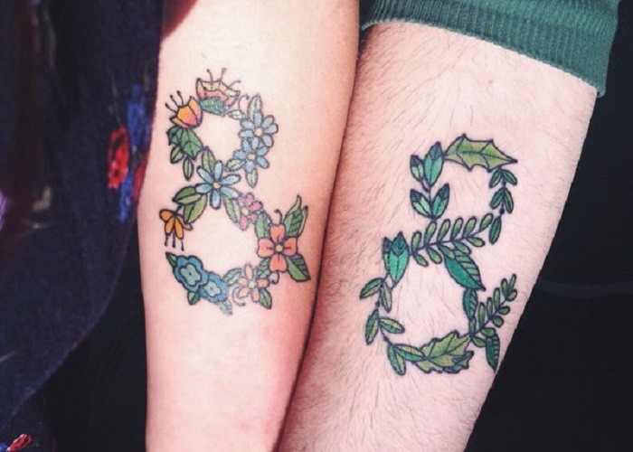 Flowers Infinity Friendship Tattoos On Forearm