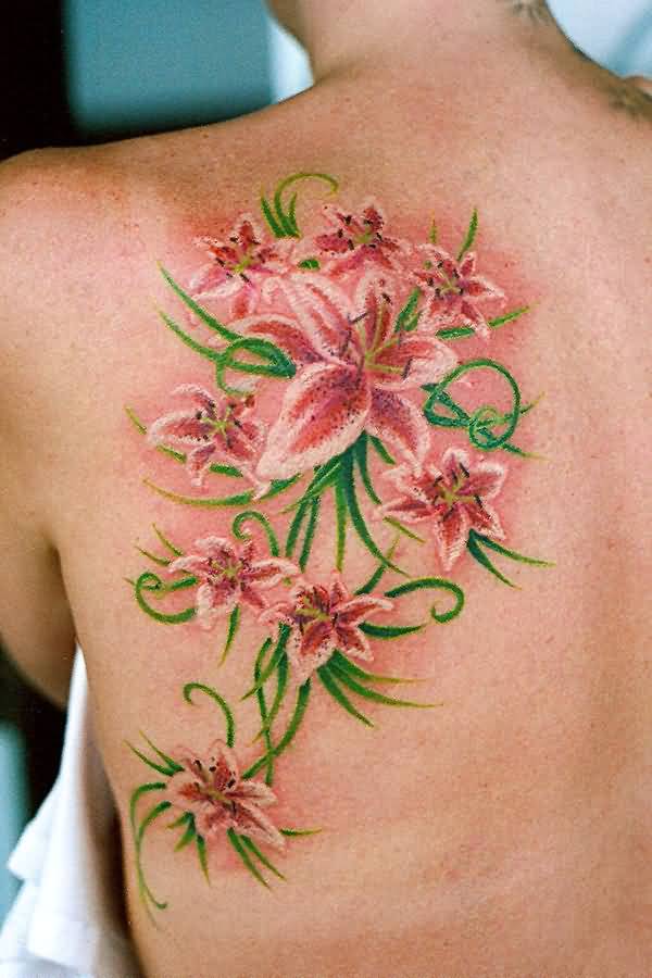 Flowers Vine Tattoo On Left Back Shoulder By Indy