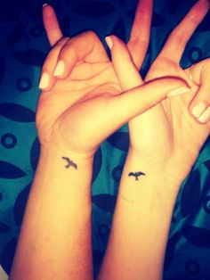 Flying Birds Friendship Tattoos On Wrist
